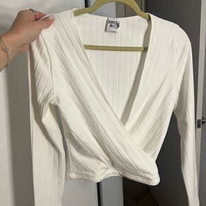 Princess Polly White Long Sleeve Wrap top